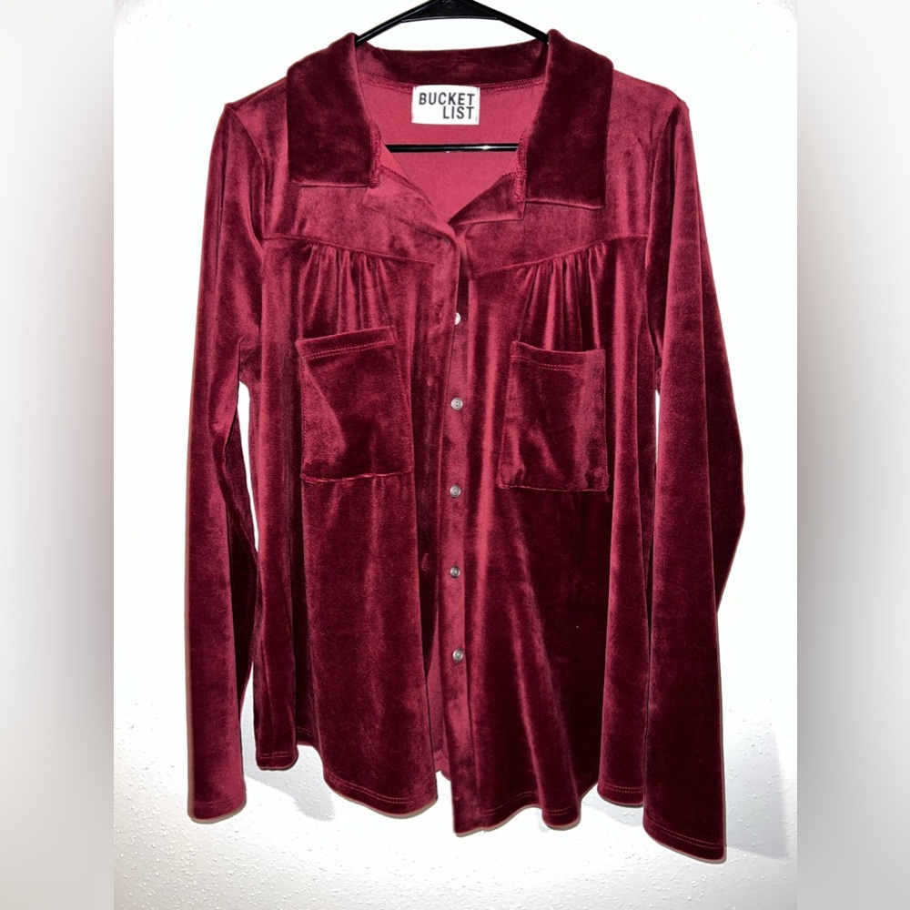 BUCKLIST Velvet Button Down